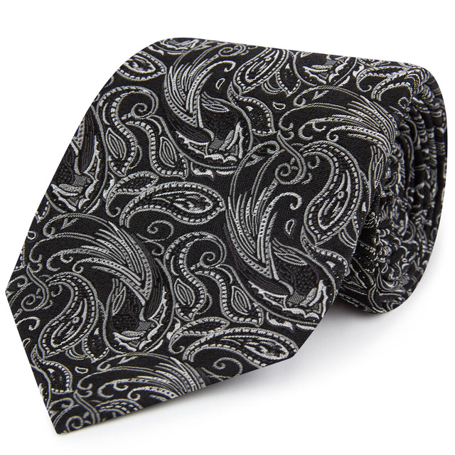 Black Pheasant Woven Silk Tie