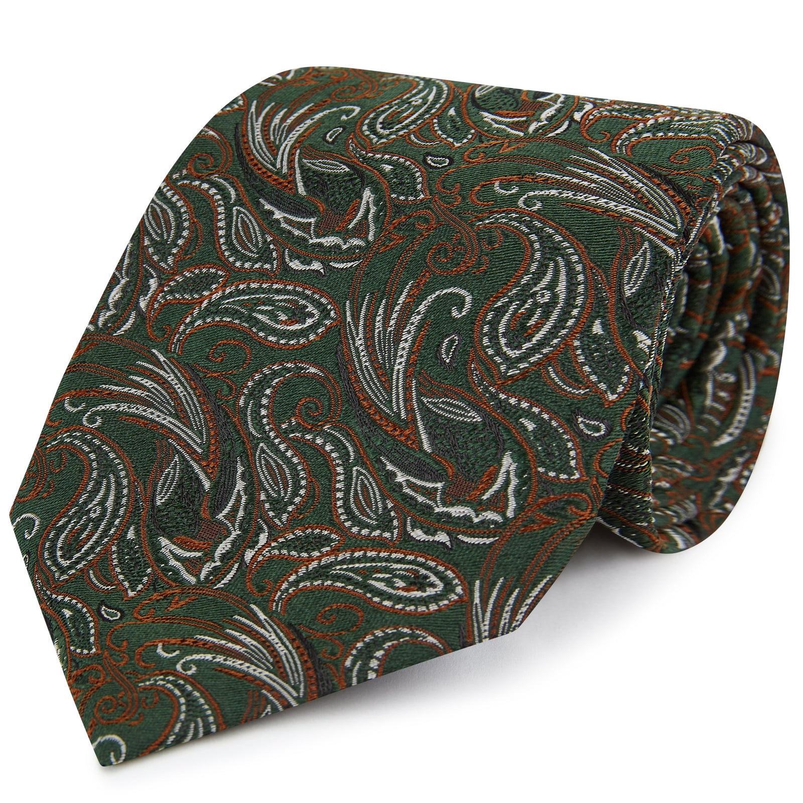 Green Pheasant Woven Silk Tie