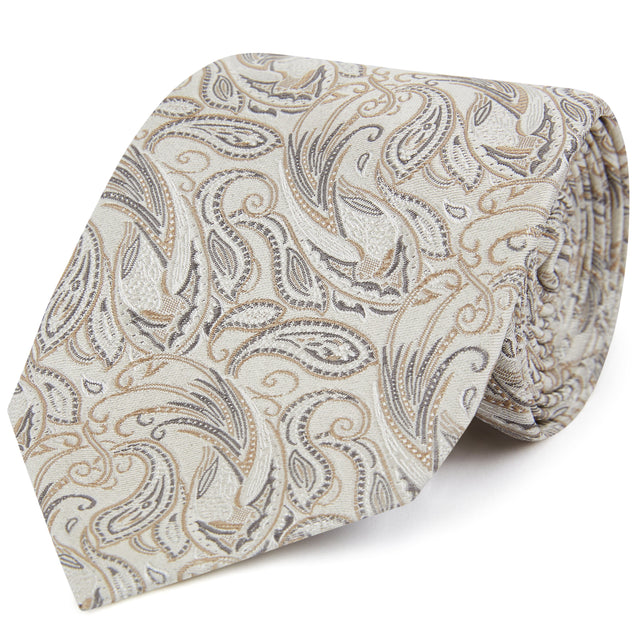 Ivory Pheasant Woven Silk Tie