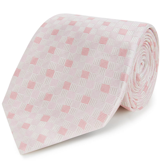 Pink Harlequin Woven Silk Tie