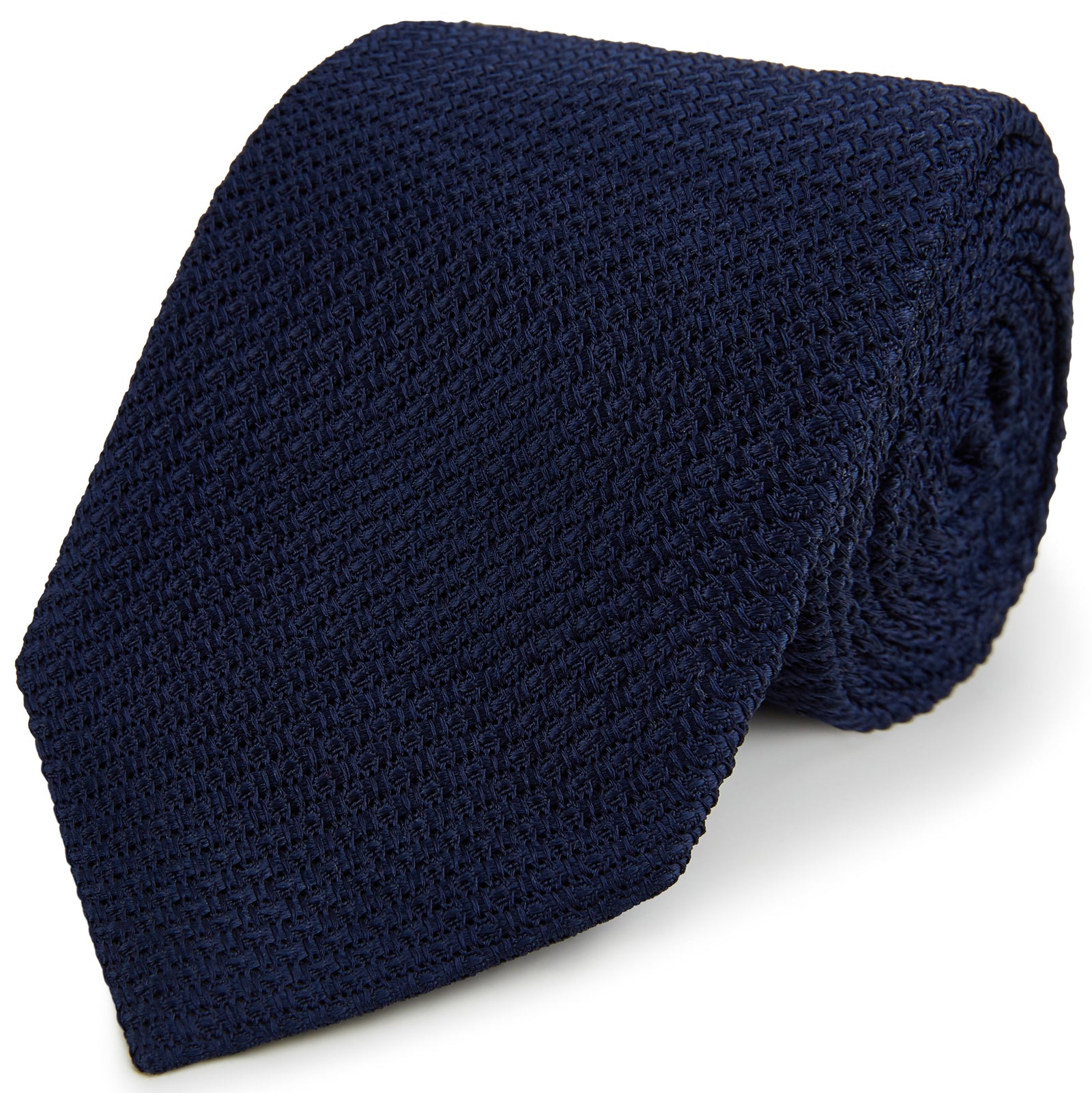 Navy Grenadine Silk Tie