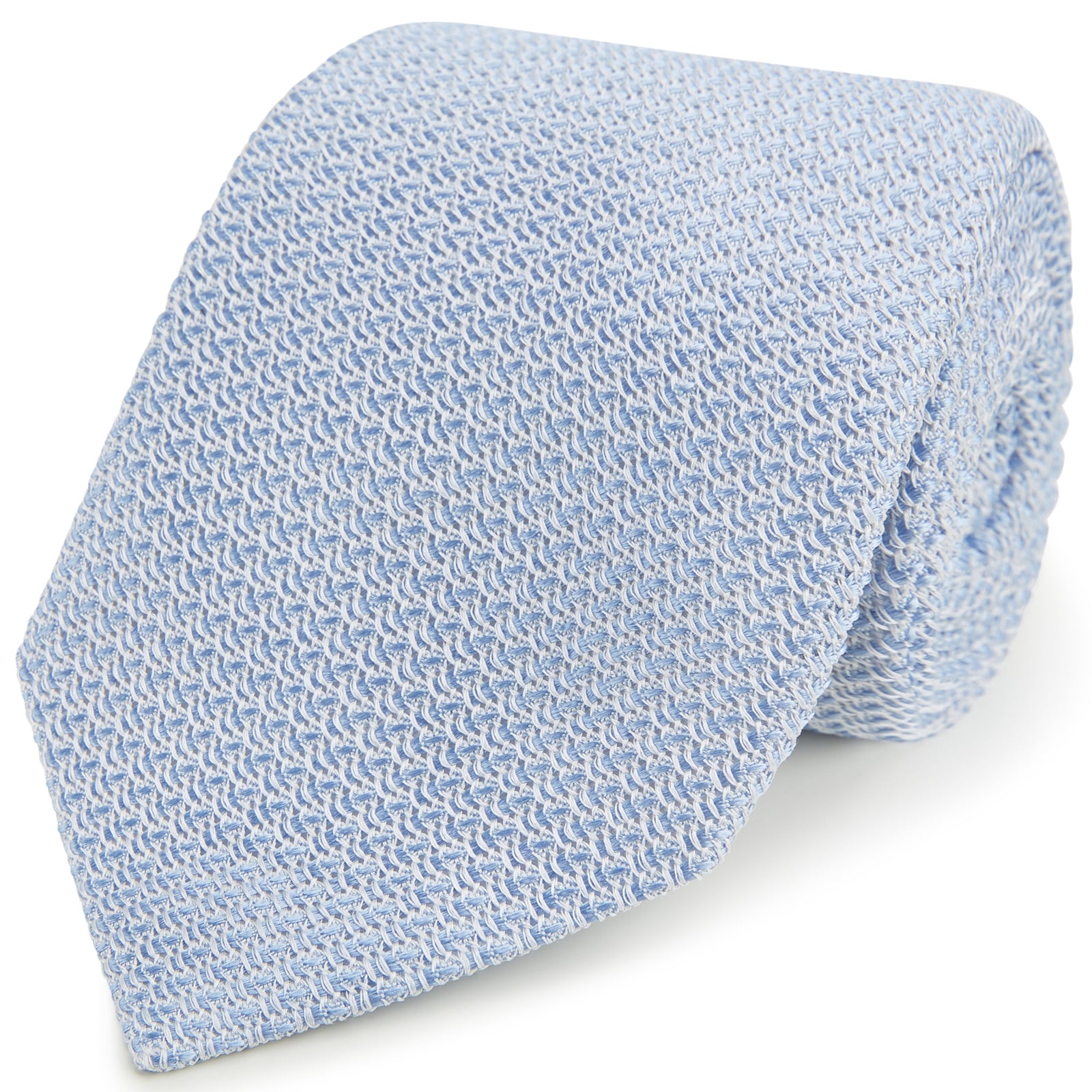 Pale Blue Grenadine Silk Tie