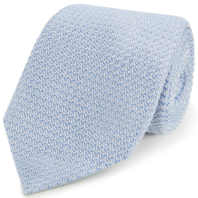 Pale Blue Grenadine Silk Tie