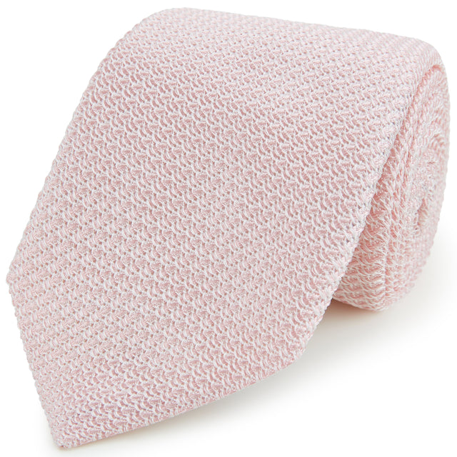 Pale Pink Grenadine Silk Tie