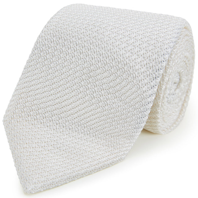 Ivory Grenadine Silk Tie