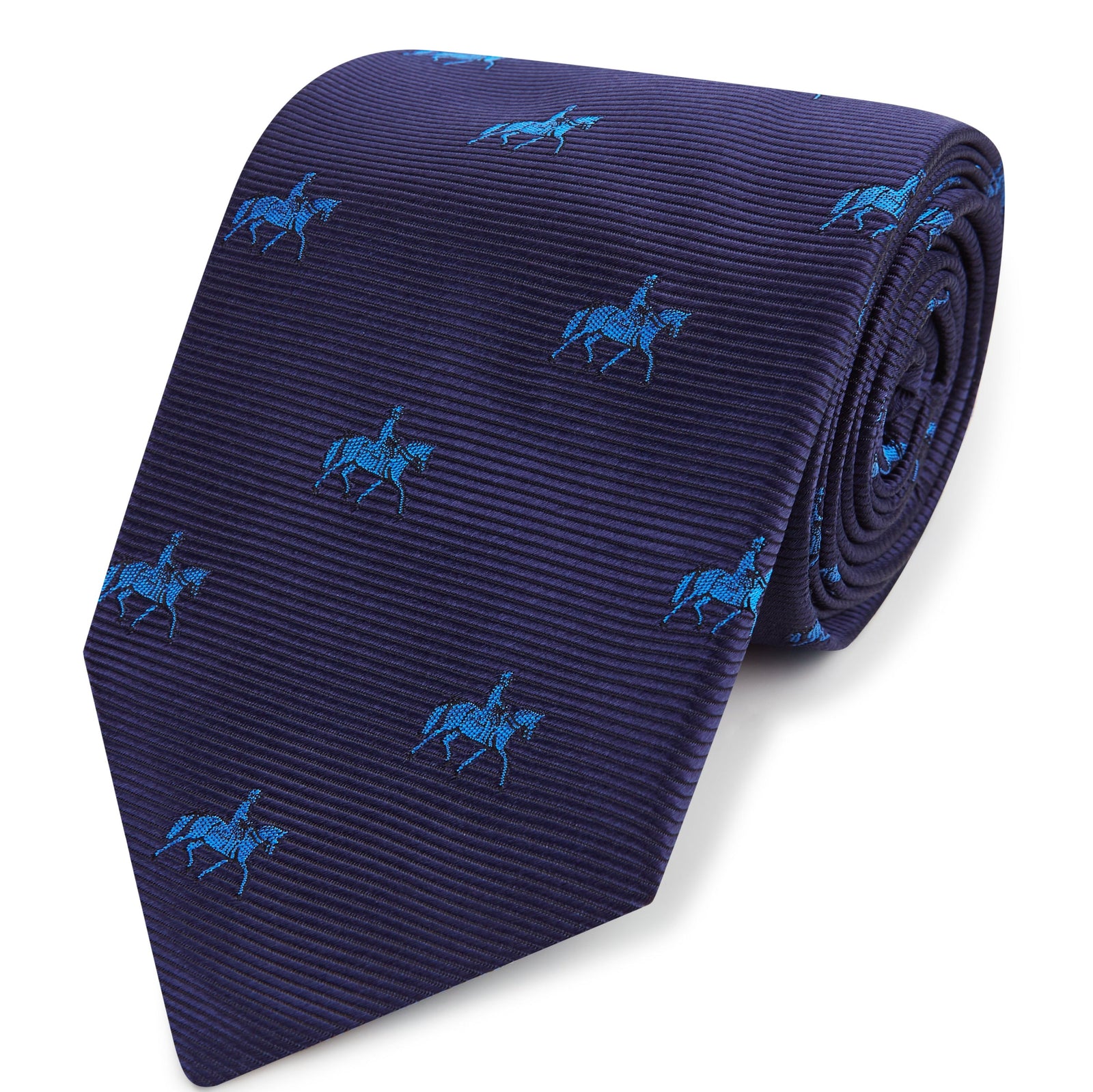 Navy Horse Twill Silk Tie