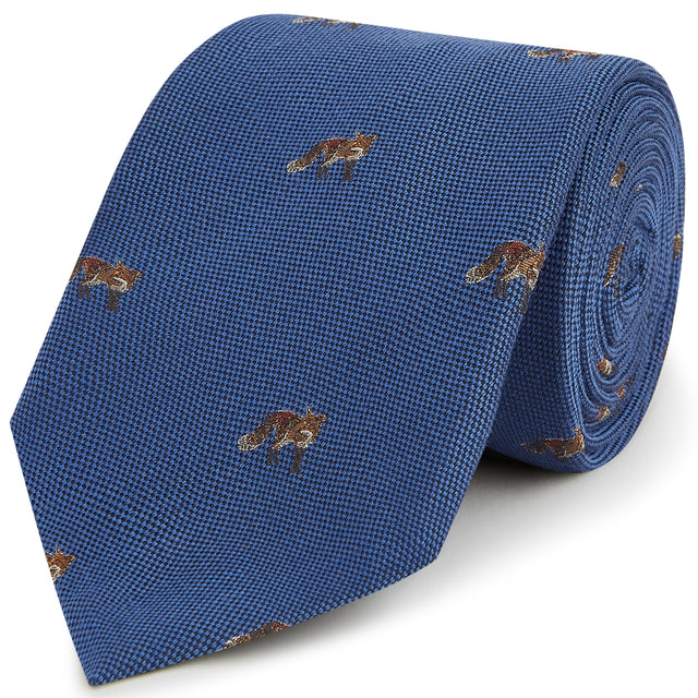 Blue Fox Woven Silk Tie