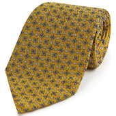 Yellow Geo Floral Woven Silk Tie