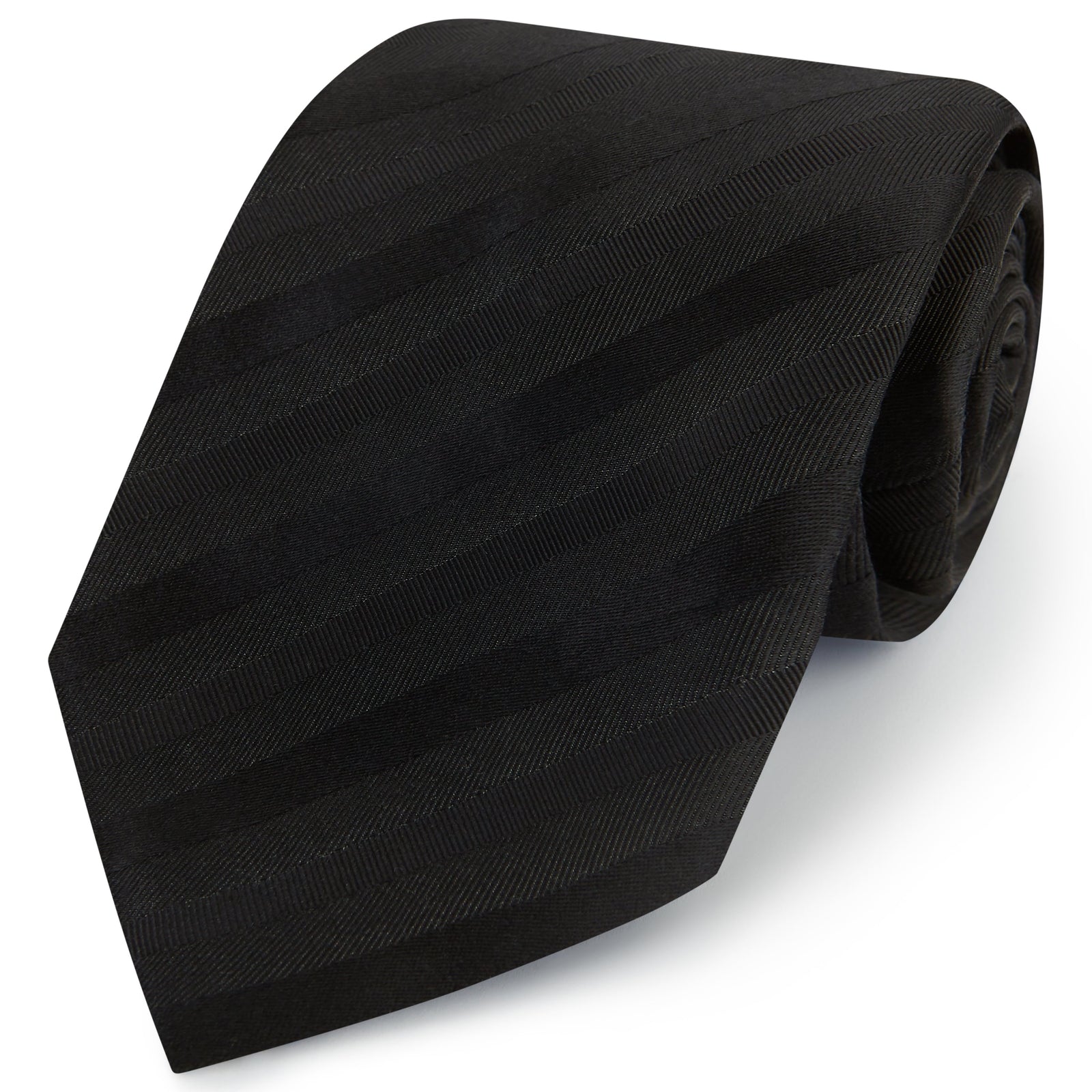 Black Tonal Stripe Woven Silk Tie
