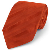 Orange Tonal Stripe Woven Silk Tie