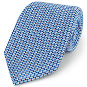 Blue Geo Cubic Printed Silk Tie