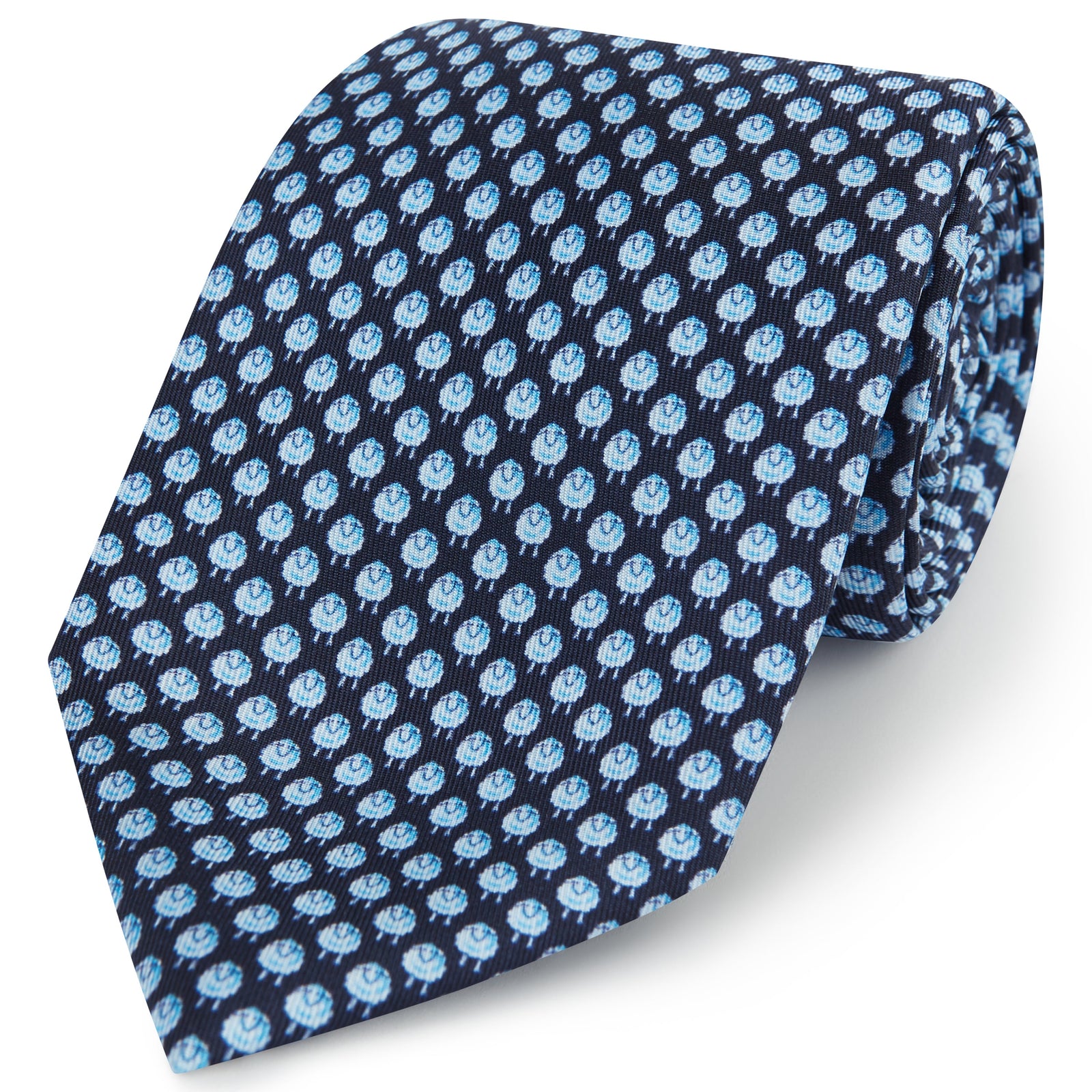 Micro Sheep Printed Silk Tie