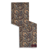 Burgundy Echru Paisley Madder Silk Scarf