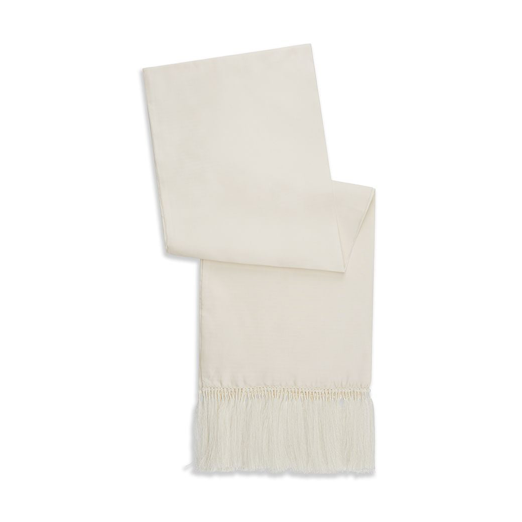 Ivory Herringbone Silk Dresswear Scarf