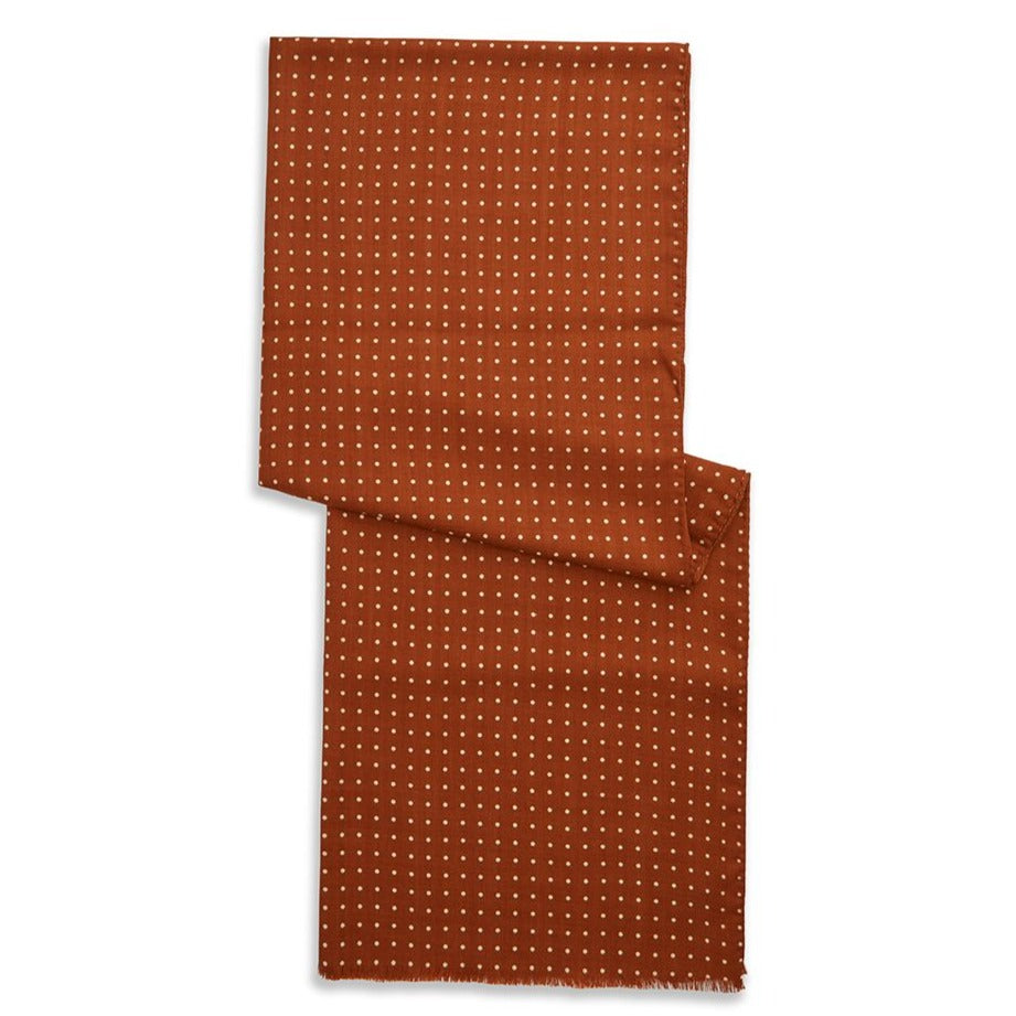 Polka Dot Print Wool Cashmere Scarf