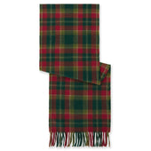 Green and Orange Check Lambswool Cashmere Scarf