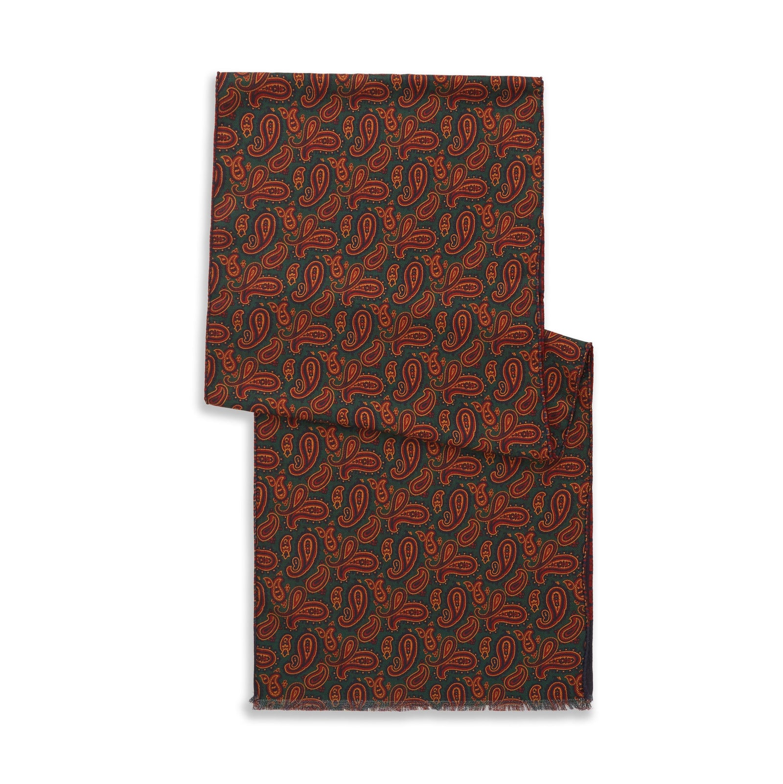 And Red Geo Paisley Shappe Double Print Silk Scarf