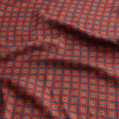 And Red Geo Paisley Shappe Double Print Silk Scarf