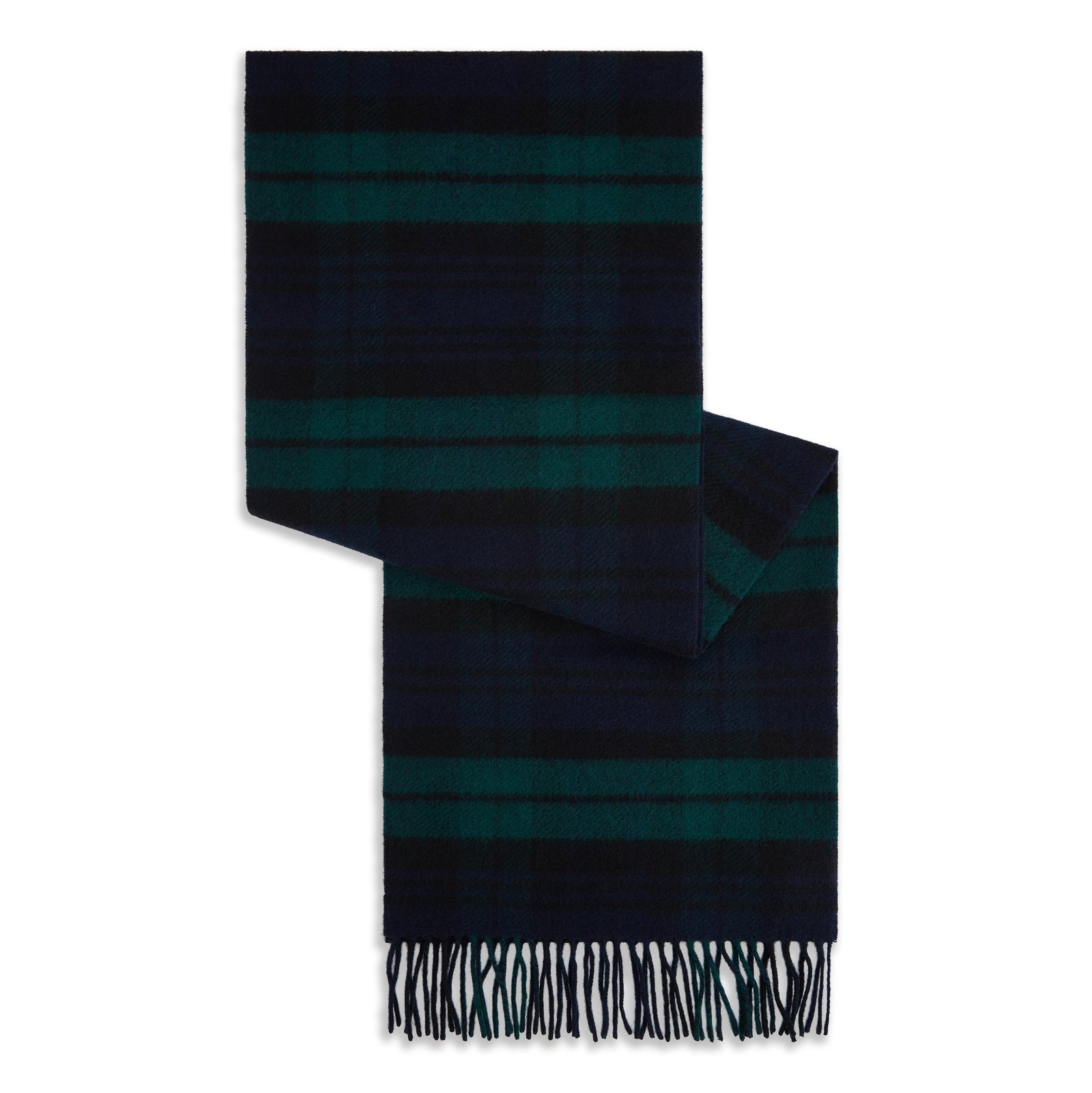 Double Faced Check Lambswool And Cashmere Scarf