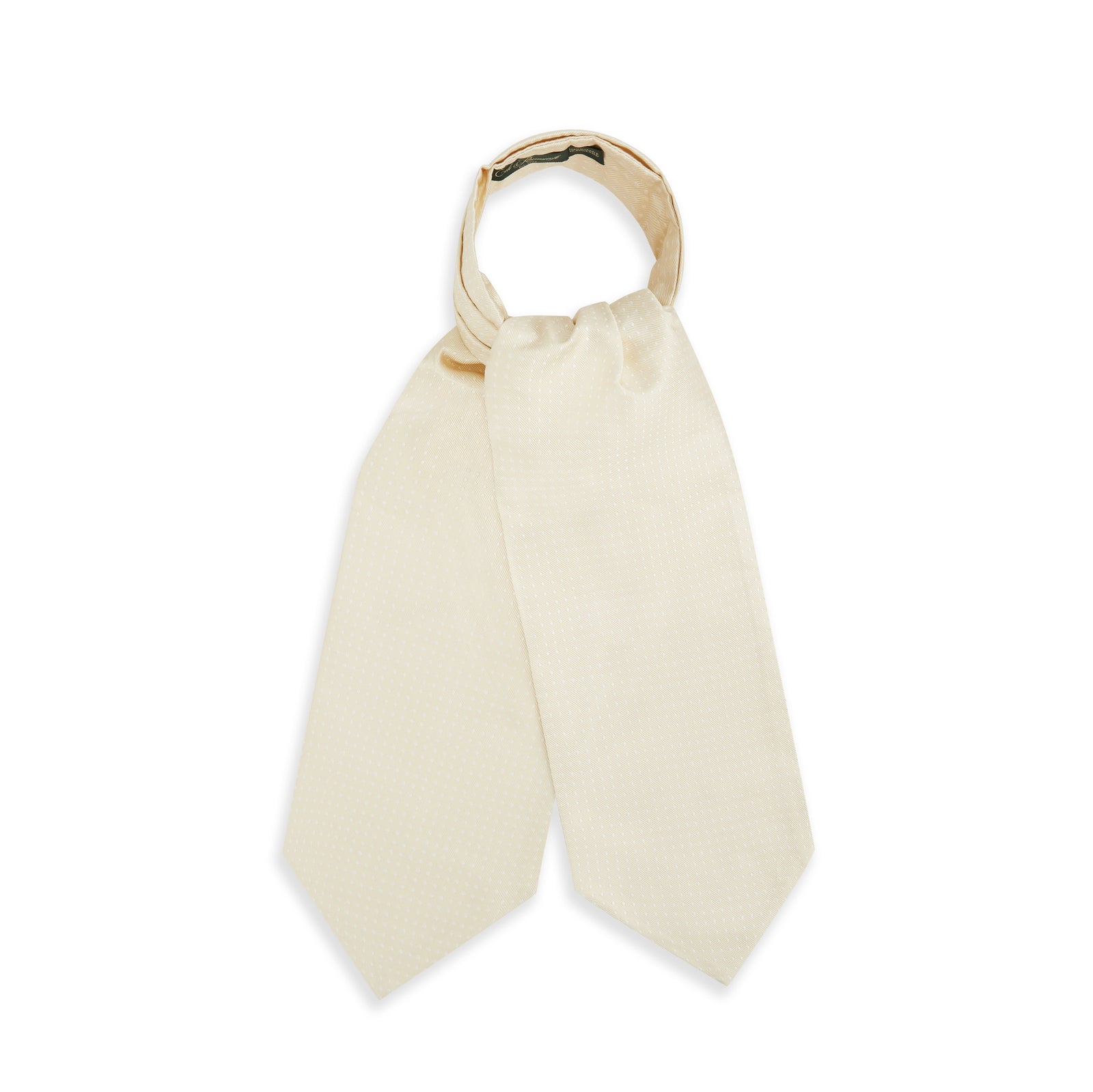 Ivory White Small Spot Silk Cravat