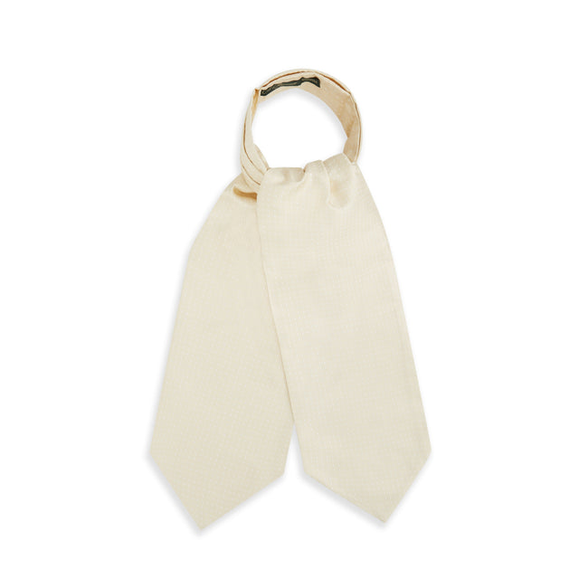 Ivory White Small Spot Silk Cravat