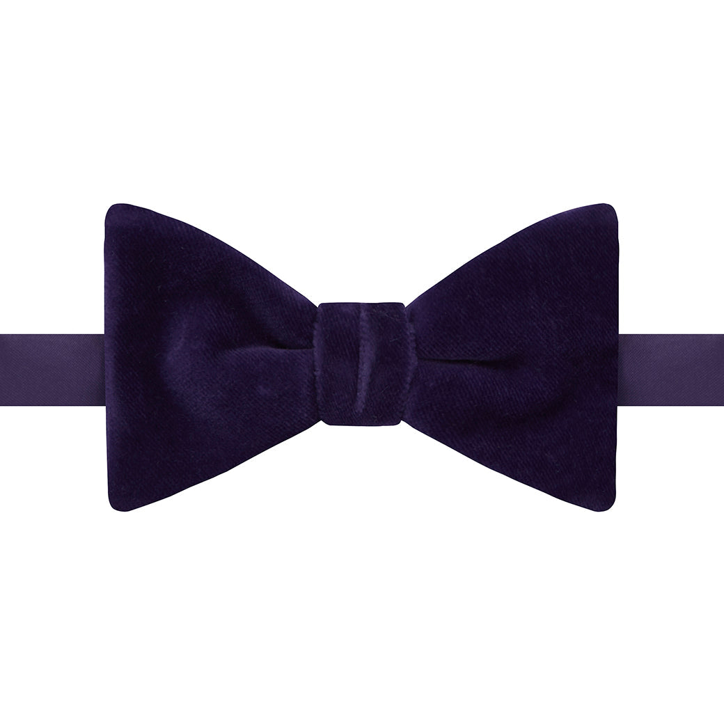 Purple Velvet Pre-Tied Bow Tie