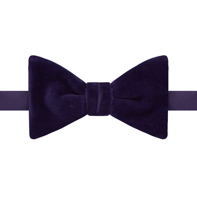 Purple Velvet Pre-Tied Bow Tie