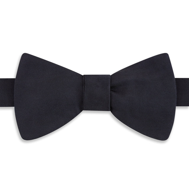 Navy Grosgrain Silk Cotton Bow Tie