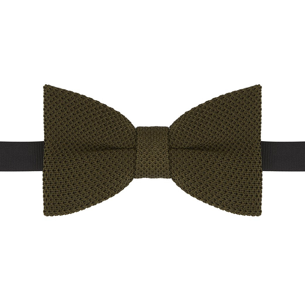 Light Green Fine Gauge Knitted Pre-Tied Silk Bow Tie