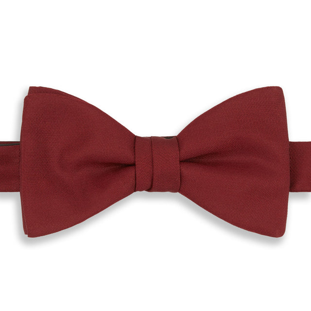 Burgundy Barathea Silk pre-Tied Bow Tie