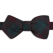 Navy Red Micro Check Diamond Bow Tie