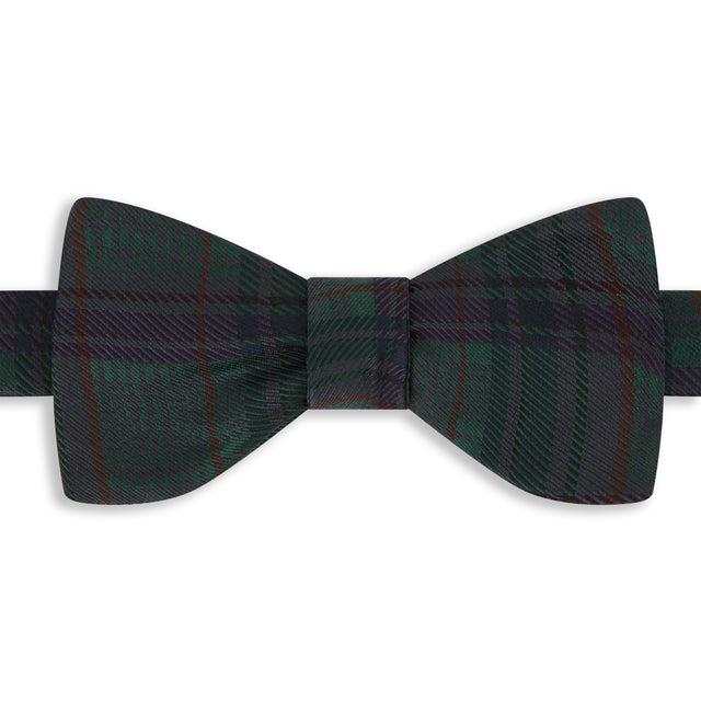 Green and Purple Check Silk Bow Tie