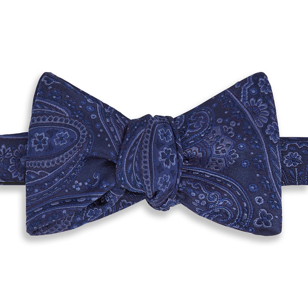 Large Paisley Woven Silk Bow Tie
