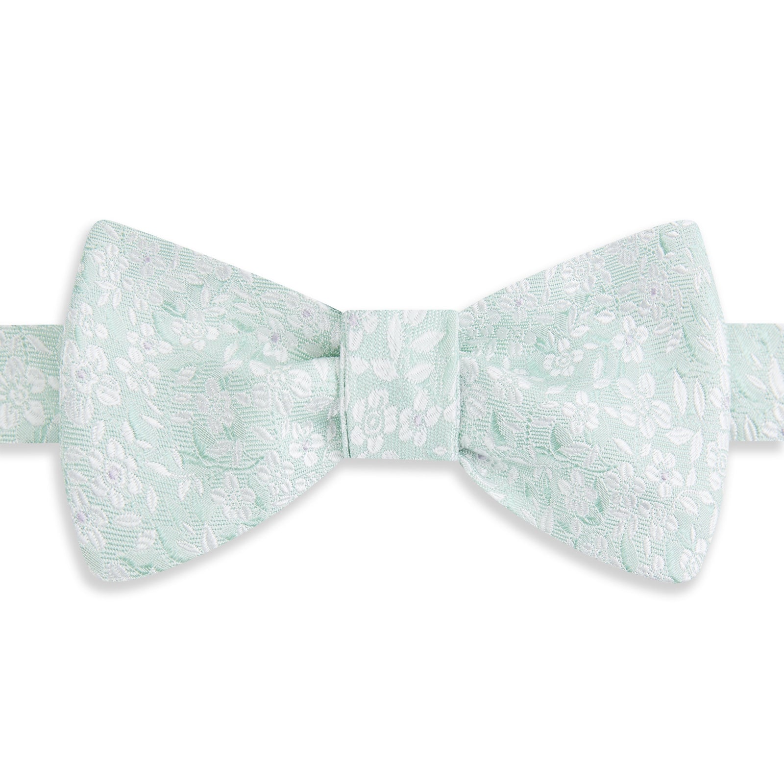 Green Floral Woven Silk Bow Tie