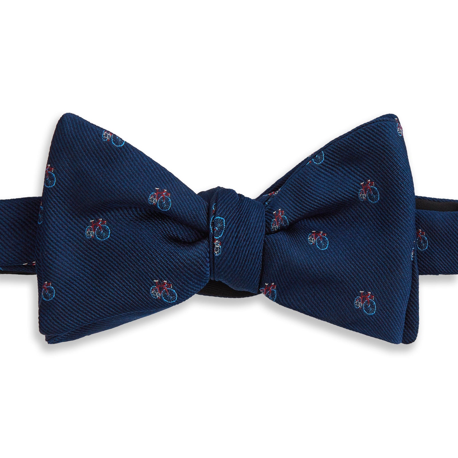Navy Racing Bike Woven Silk Bow Tie