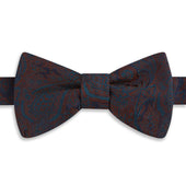 Rust Teal Jacquard Silk Bow Tie