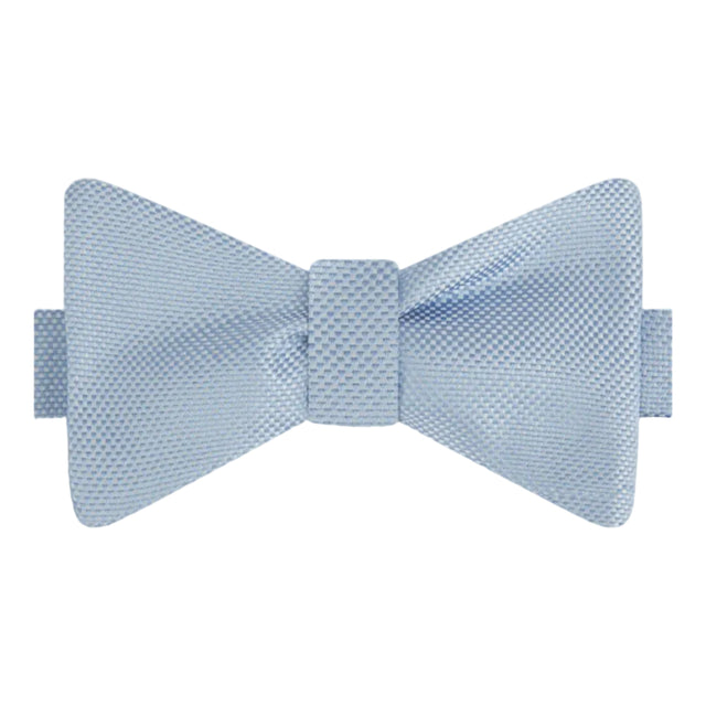 Pale Blue Micro Textured Silk Self Bow Tie