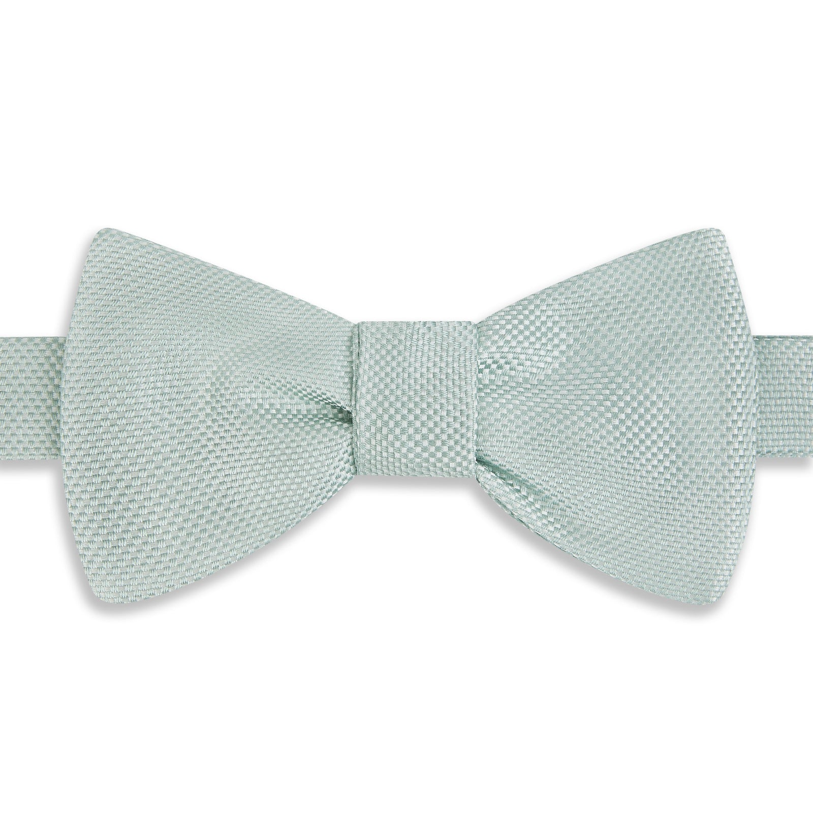Green Micro Textured Silk Self Bow Tie