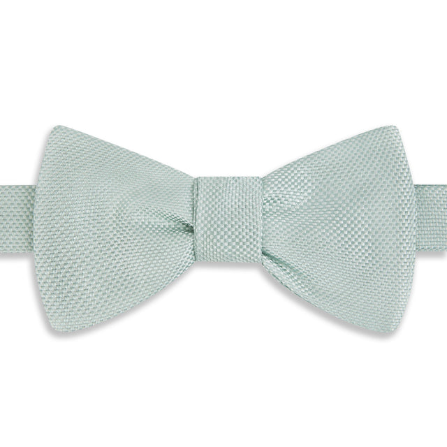 Green Micro Textured Silk Self Bow Tie