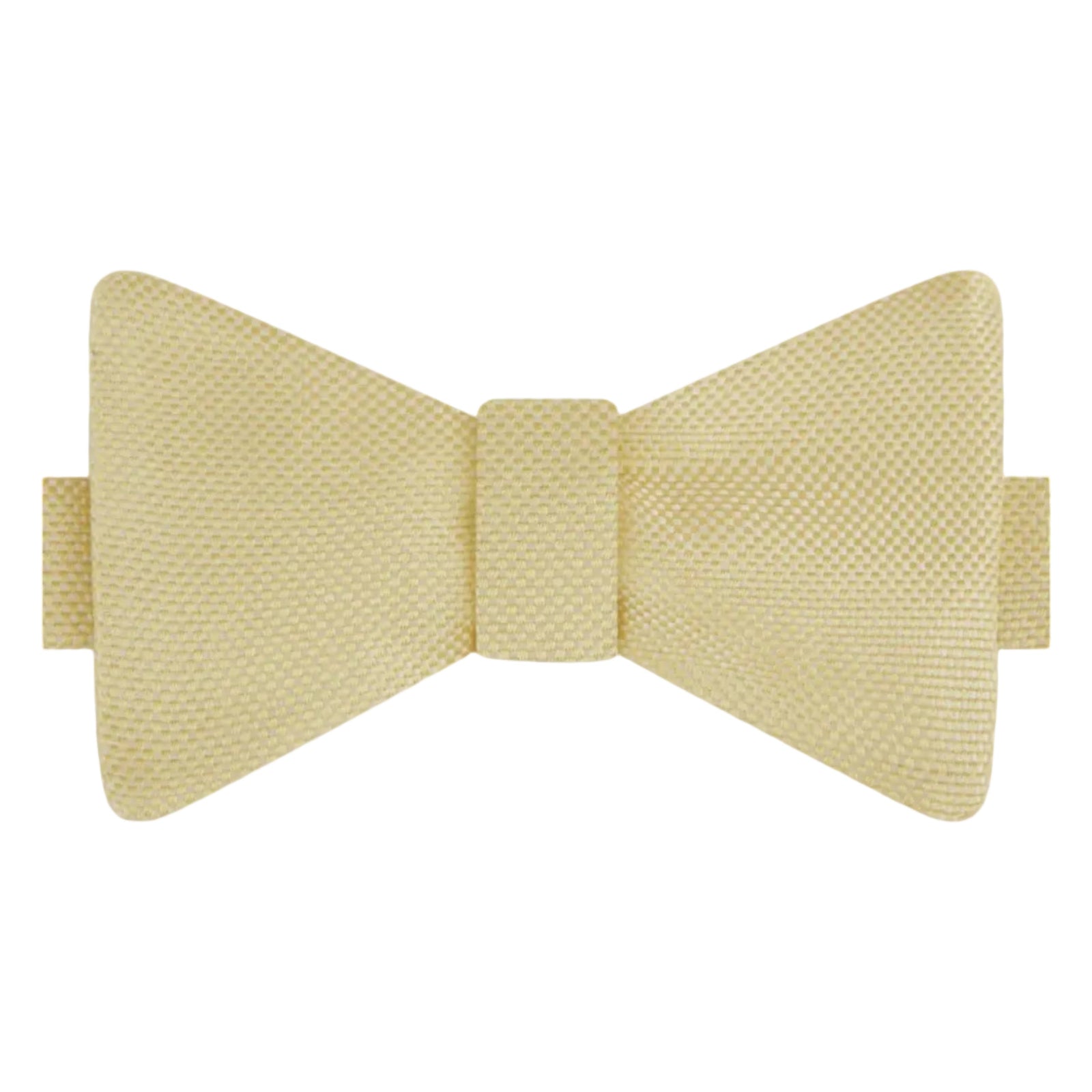 Yellow Micro Textured Silk Self Bow Tie