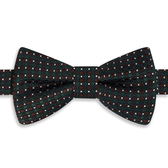 Green Jacquard Silk Pre Tied Bow Tie
