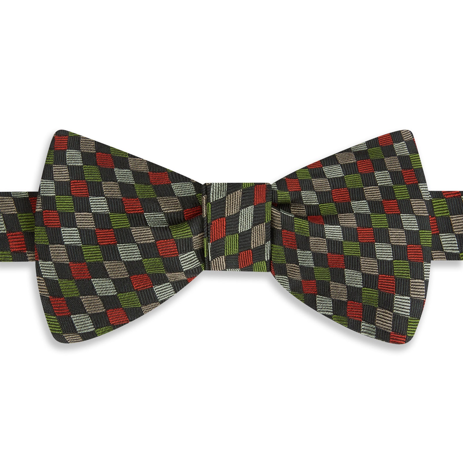 Green Harlequin Woven Silk Bow Tie