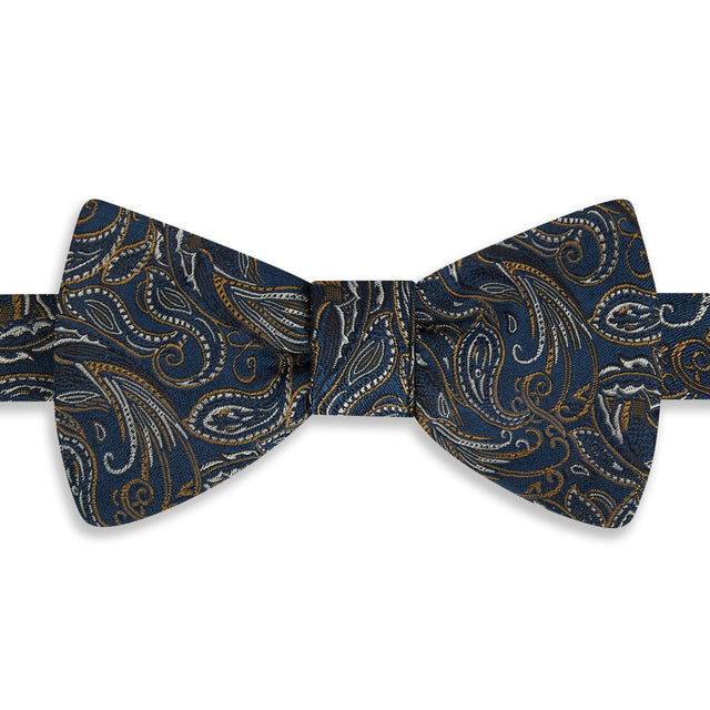 Teal Pheasant Woven Silk Bow Tie