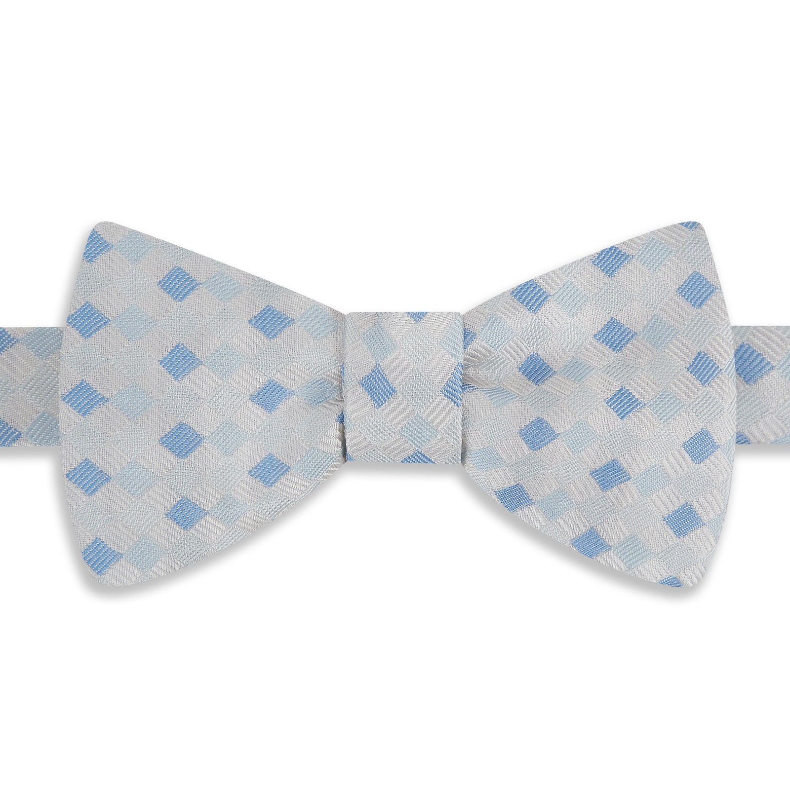 Blue Harlequin Woven Silk Bow Tie
