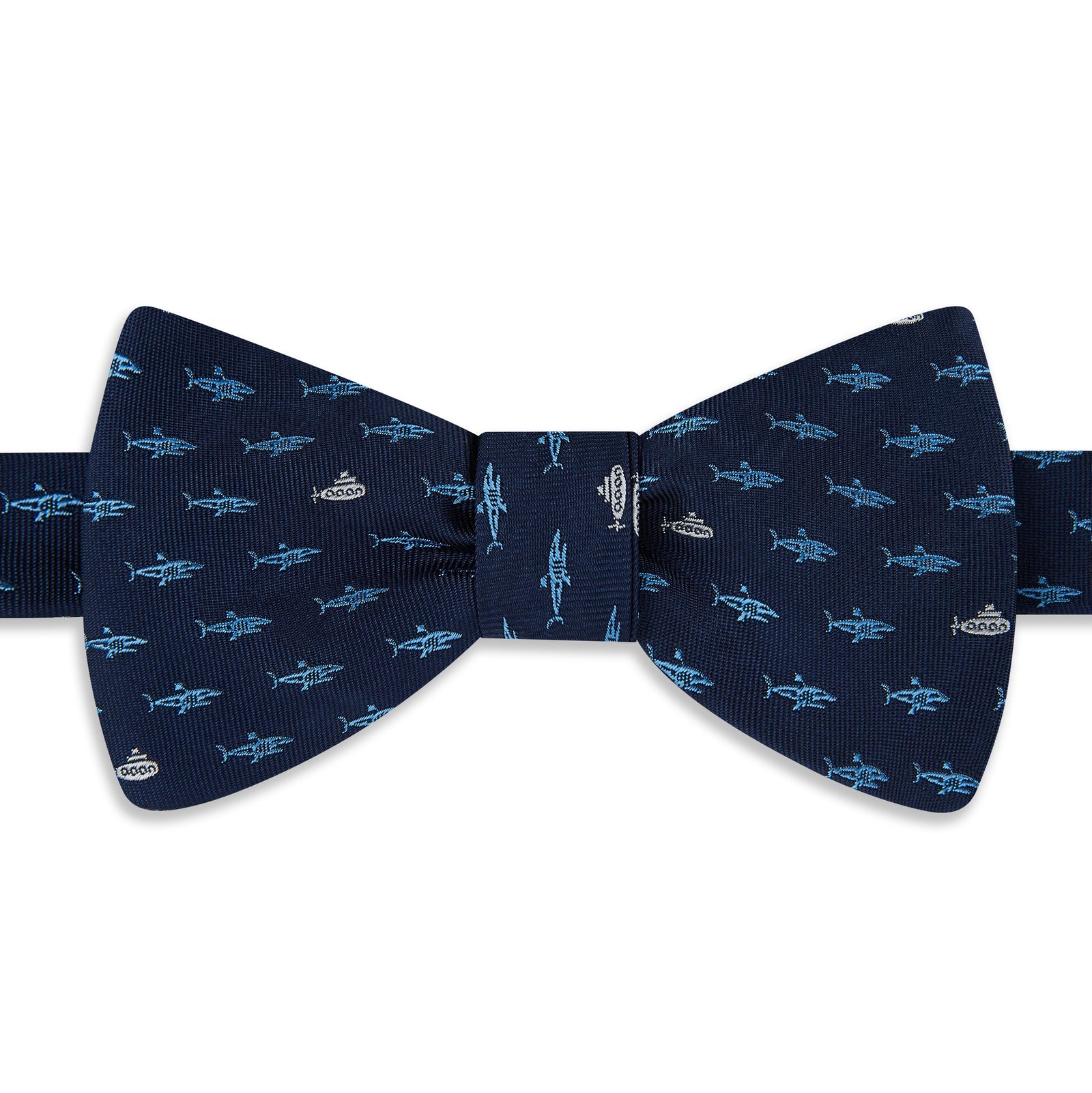 Navy Blue Submarine Woven Silk Bow Tie