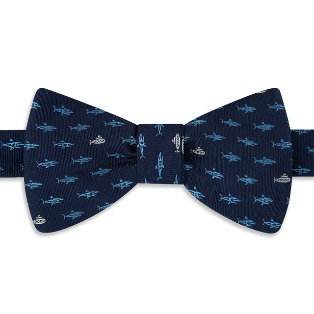 Navy Blue Submarine Woven Silk Bow Tie