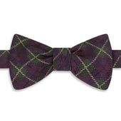 Purple Square Check Woven Bow Tie