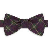 Purple Square Check Woven Bow Tie