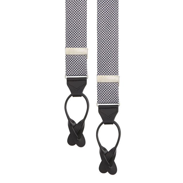 Black and White Houndstooth Silk Brace