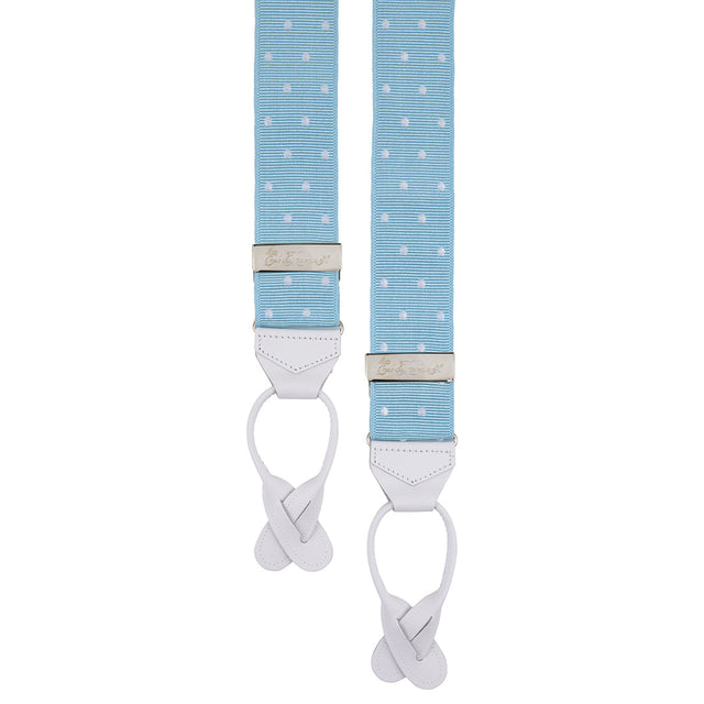 Mint and White Webbed Polka Dot Elastic Braces